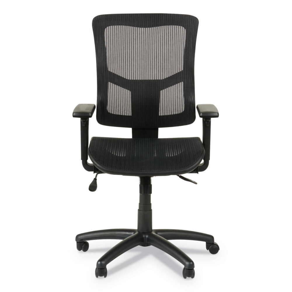 Alera Elusion II Series Suspension Mesh Mid-Back Synchro Seat Slide Chair, Supports 275 lb, 16.34" to 20.35" Seat, Black - Image 2