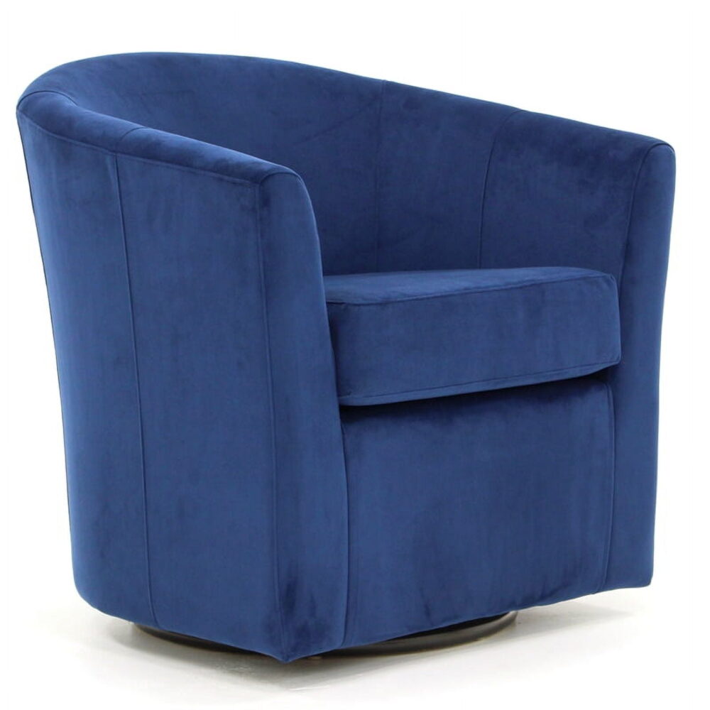 Fox Hill Trading Windsor Velvet Swivel Chair, Navy Blue - Image 3