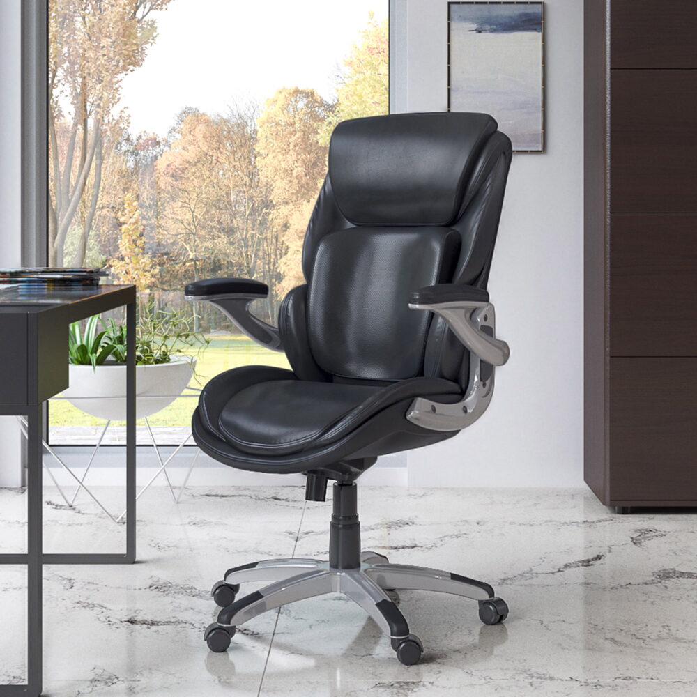 Serta Lumbar Support and Swivel Manager Desk Chair, Black - Image 2
