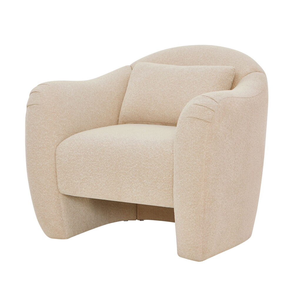 Beautiful Barrymore Teddy Accent Chair by Drew Barrymore, Cream Tweed - Image 7
