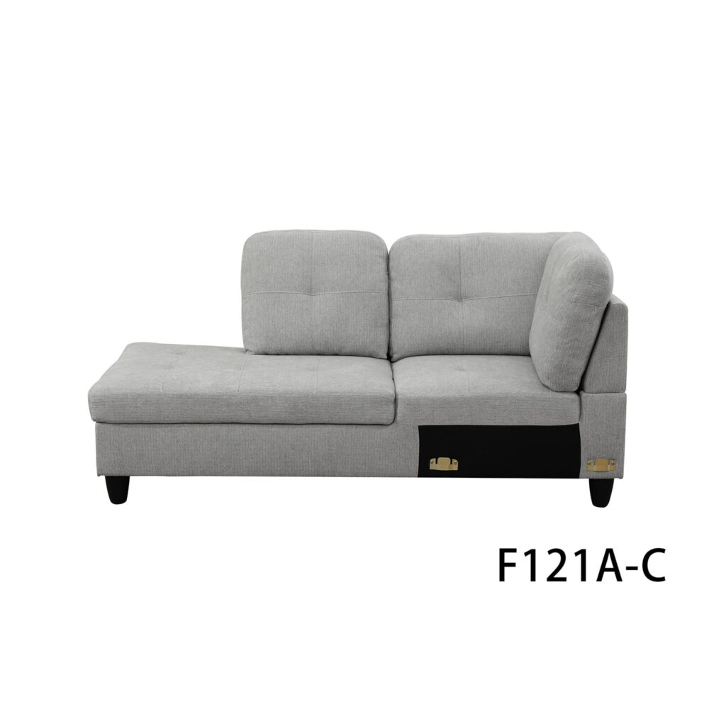 Hommoo Modern Couches and Sofa Set, Flannel Living Room Furniture Sets, Sectional Sofa for Living Room,off-White(No Ottoman) - Image 3