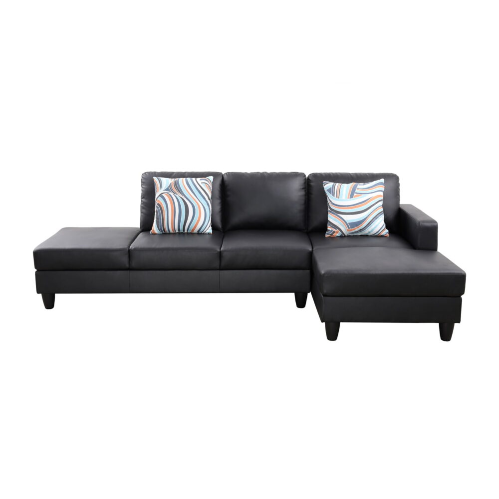 Hommoo L-Shaped Sectional Couch, Living Room Furniture Suitable for Small Space,Black(No Ottoman) - Image 2