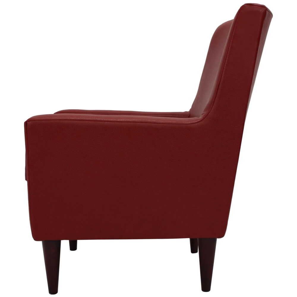 Fox Hill Trading Emma Arm Chair, Red Faux Leather - Image 6