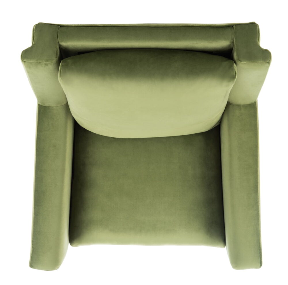 SAFAVIEH Astrid Mid-Century Modern Arm Chair, Olive Velvet - Image 2