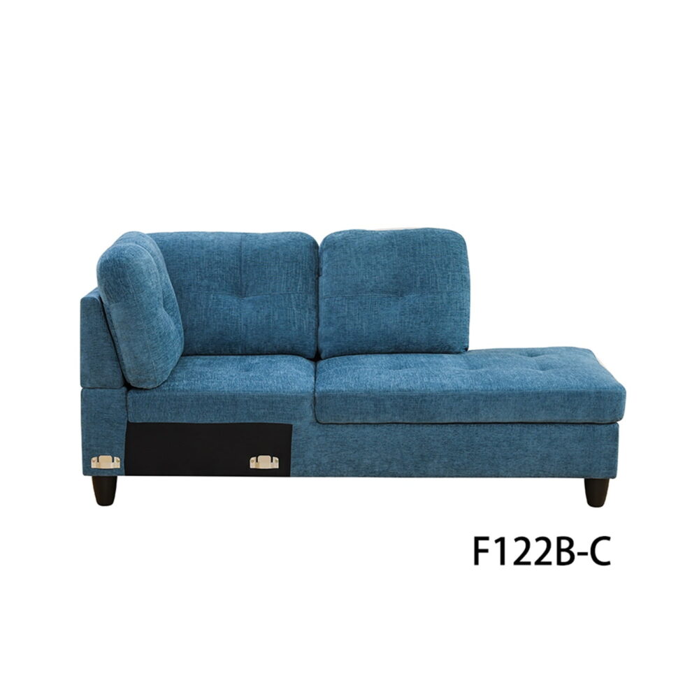 Hommoo Flannel Sectional Sofa, 4 Seat Living Room Furniture Sets, Modern L-Shaped Couches and Sofas Set for Home, Black(No Ottomans) - Image 5