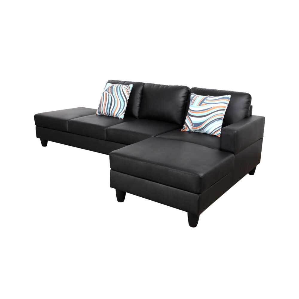 Hommoo L-Shaped Sectional Couch, Living Room Furniture Suitable for Small Space,Black(No Ottoman) - Image 4