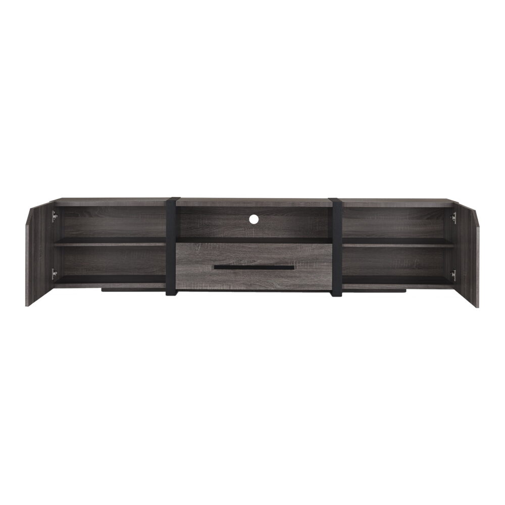 Furniture of America Clipe TV Stand for TVs up to 85", Distressed Gray - Image 7