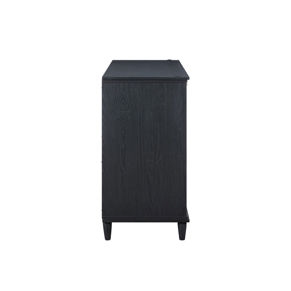Beautiful Drew Rattan Media Console with Teched Away Drawer by Drew Barrymore, Black Finish - Image 2