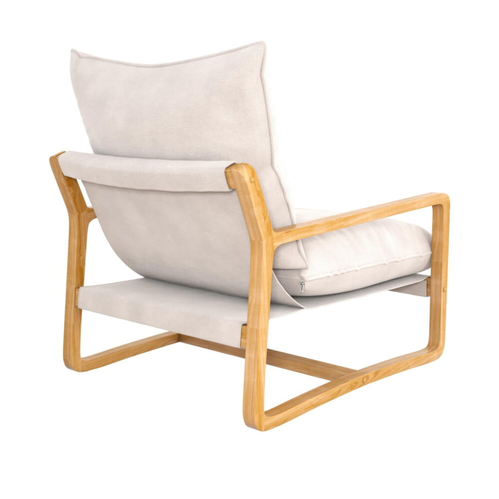 Better Homes & Gardens Wooden Ezra Sling Accent Chair, Cream Linen - Image 5