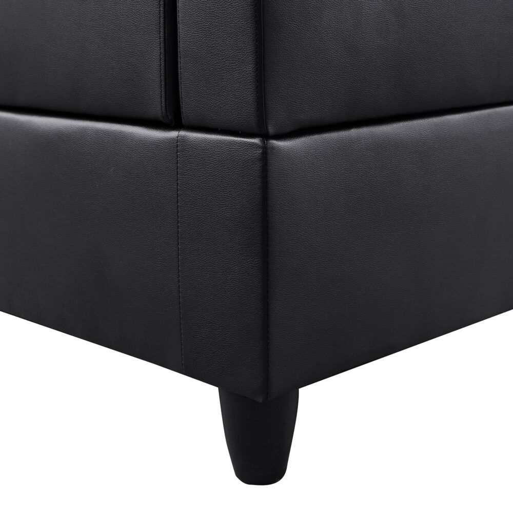 Hommoo L-Shaped Sectional Couch, Living Room Furniture Suitable for Small Space,Black(No Ottoman) - Image 7
