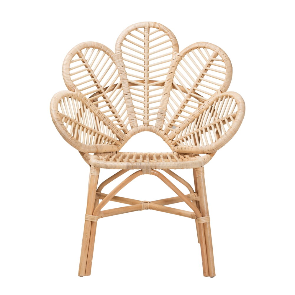 bali & pari Bianca Rattan BOHO Flower Chair, Natural Brown - Image 3