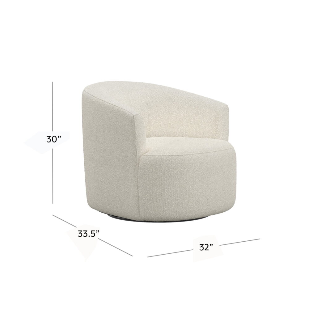 Mainstays Boucle Swivel Accent Chair, Cream - Image 5