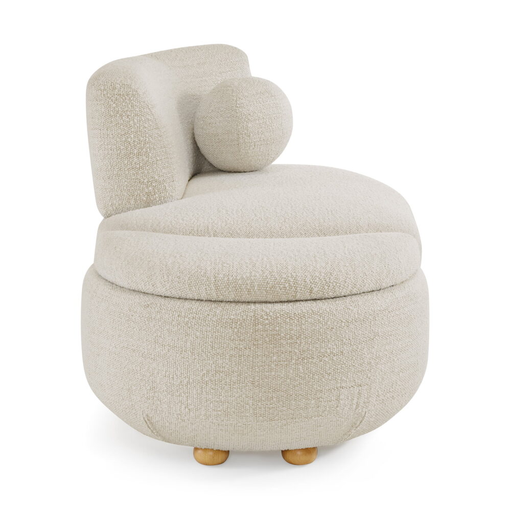 Better Homes & Gardens Juliet Modern Boucle Chaise & Storage Ottoman, Pearl - Image 5