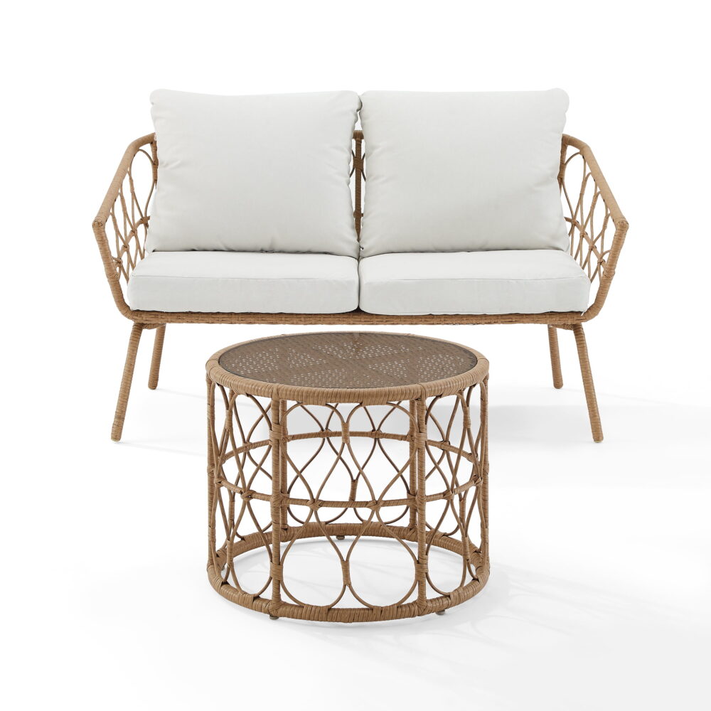 Crosley Furniture Juniper 2-piece Wicker Outdoor Conversation Set in Natural - Image 3