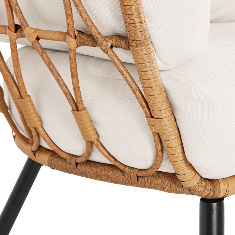 Better Homes & Gardens Willow Sage Steel Wicker Outdoor Egg Chair, Brown - Image 4