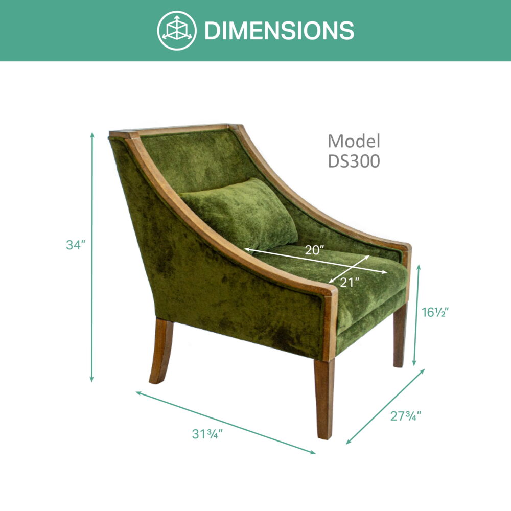 American Furniture Classics OS Home Occasional Side Accent Chair Model DS300 Forest Mist - Image 2