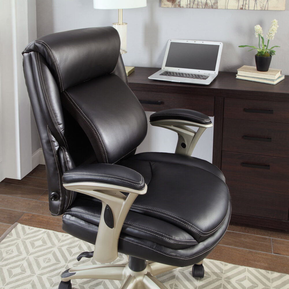 Serta Executive Manager Chair with Adjustable Lumbar Support and Comfort Coils, Black - Image 3