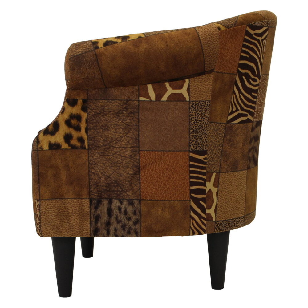 Fox Hill Trading Nikole Club Chair,  Safari Patchwork Print - Image 2