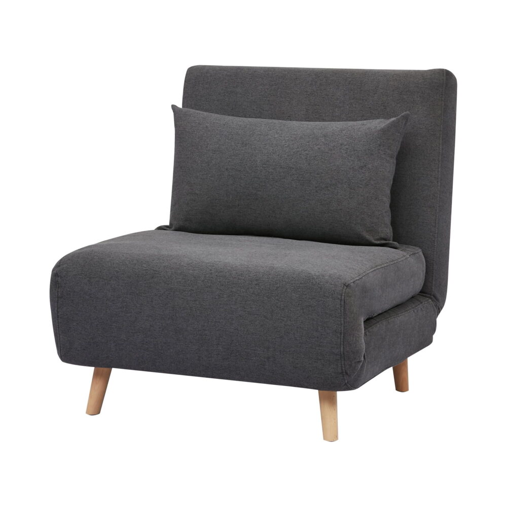 A&D Home Tustin Polyester Convertible Futon Chair, Charcoal - Image 3