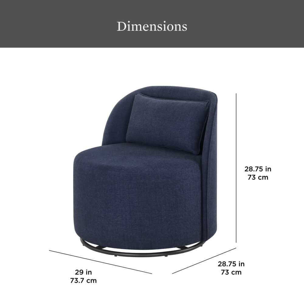 Better Homes & Gardens Juliet Modern Arch Swivel Accent Chair, Navy - Image 5