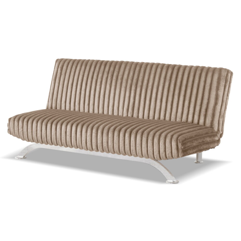 Furniture of America Chrisle Convertible Chenille Futon Sofa Bed, Taupe - Image 3