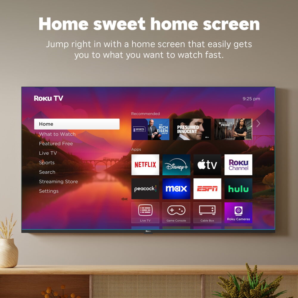 Roku Smart TV 2025 – 75-Inch Plus Series, 4K QLED Mini-LED TV – Roku TV with Enhanced Voice Remote - Image 6