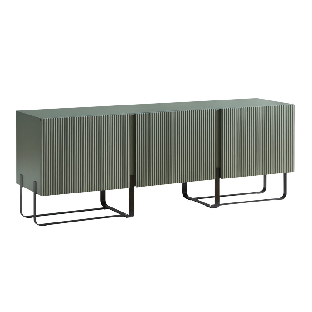 Furniture of America Haft 3-Cabinet TV Stand for TVs up to 66", Green - Image 4