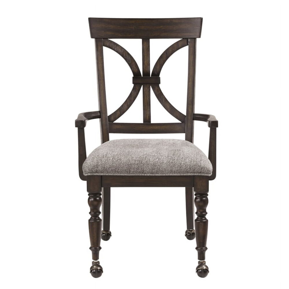 Lexicon Cardano Wood Desk Chair with Casters in Driftwood Charcoal - Image 4