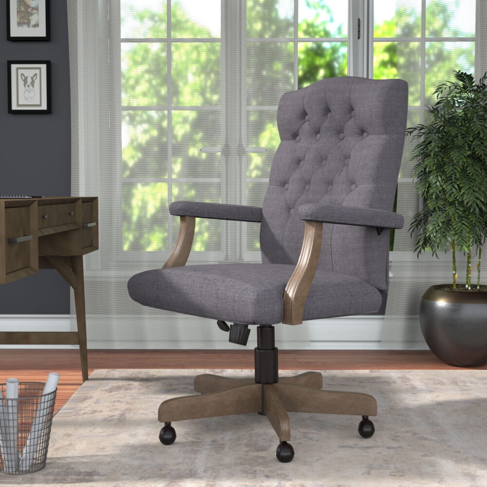 Boss Office Products Refined Rustic Executive Chair in Slate Gray Commercial Grade - Image 3