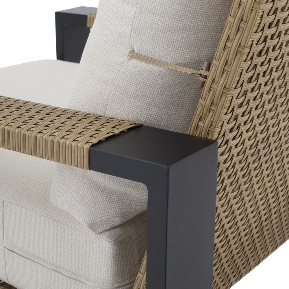 Better Homes & Gardens Ventura 2-Piece Outdoor Wicker Chat Chair, Beige - Image 6
