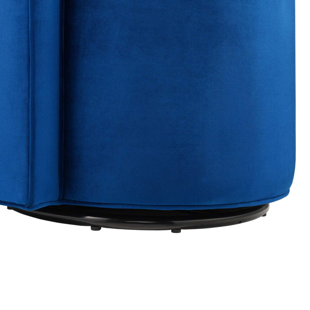 Modway Della Performance Velvet Fabric and Iron Swivel Chair in Navy - Image 3