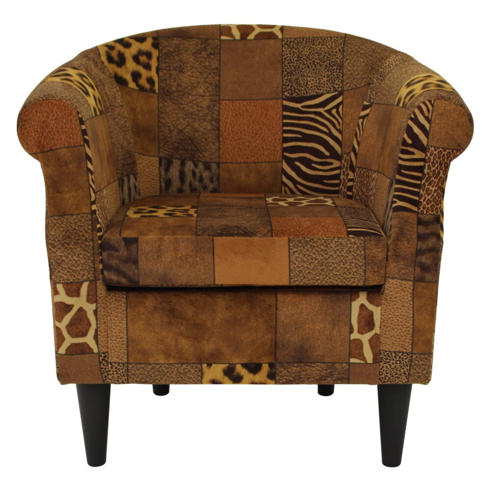 Fox Hill Trading Nikole Club Chair,  Safari Patchwork Print - Image 4