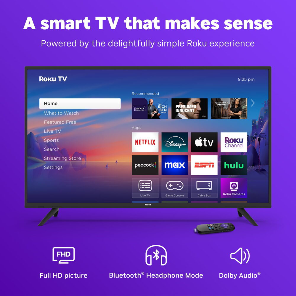 Roku Smart TV 2025 – 40-Inch Select Series, 1080p Full HD TV – Roku TV with Voice Remote - Image 4