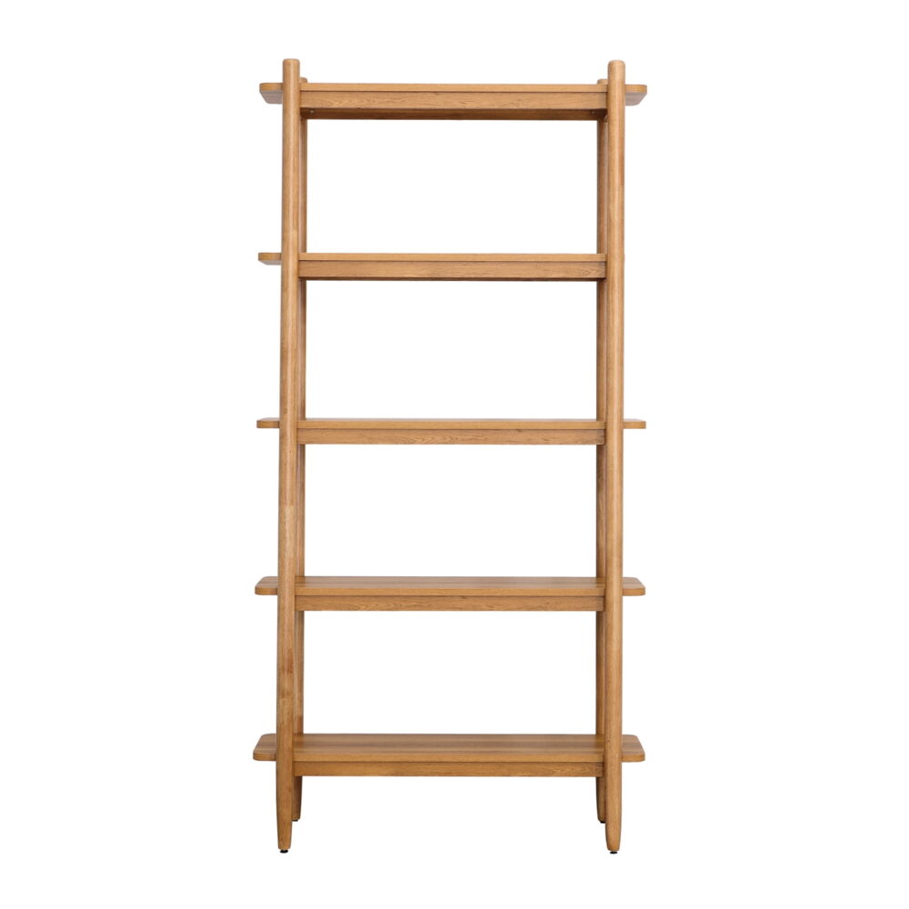 Better Homes & Gardens Springwood 5 Shelf Bookcase with Solid Wood Frame, Light Honey Finish - Image 3