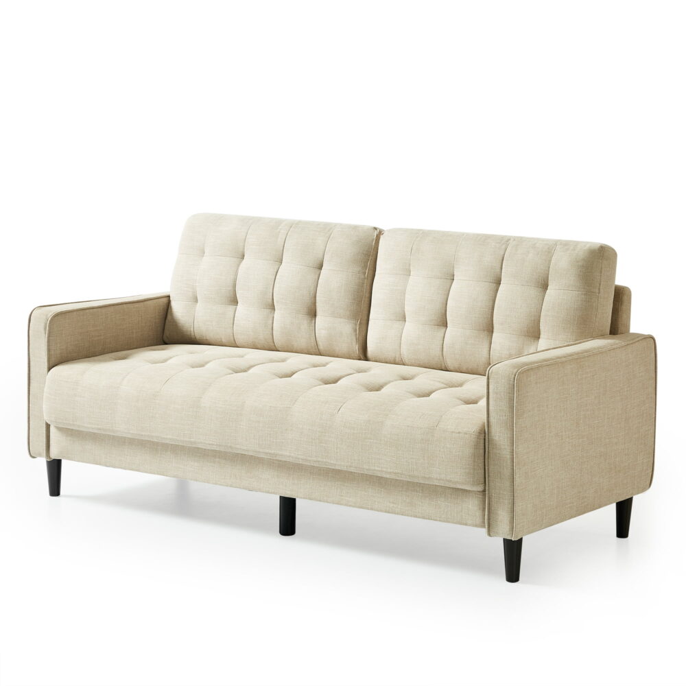 Zinus Benton 75" Upholstered Sofa Couch, Beige - Image 4