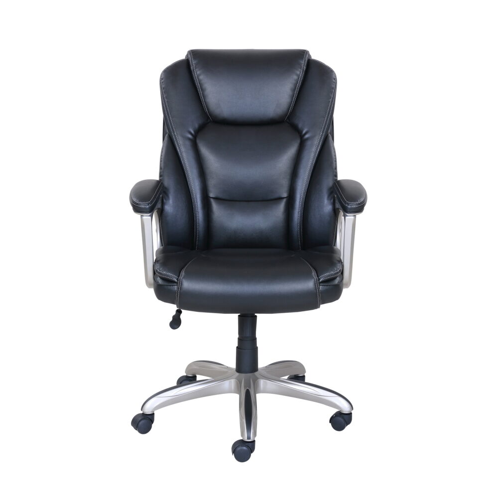 Serta Heavy-Duty Bonded Leather Commercial Office Chair with Memory Foam, 350 lb capacity, Black - Image 5