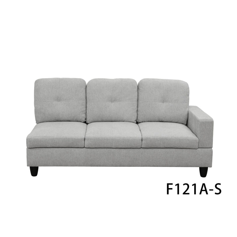 Hommoo Modern Couches and Sofa Set, Flannel Living Room Furniture Sets, Sectional Sofa for Living Room,off-White(No Ottoman) - Image 4