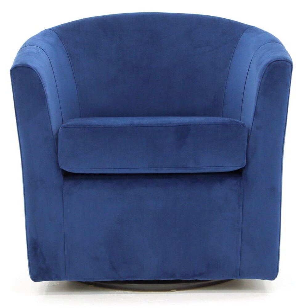 Fox Hill Trading Windsor Velvet Swivel Chair, Navy Blue - Image 4