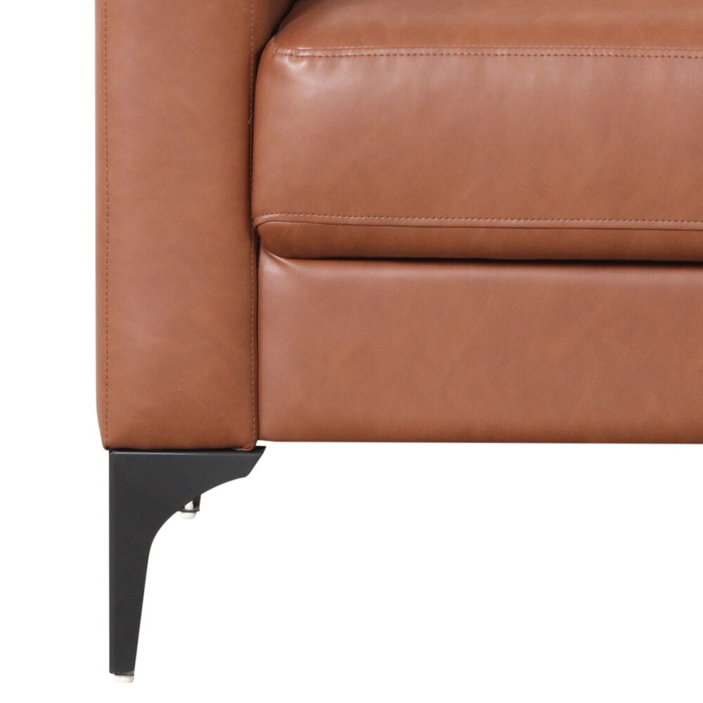 Serta Hemsworth Mid-Century Modern Style Sofa, Brown Faux Leather - Image 5