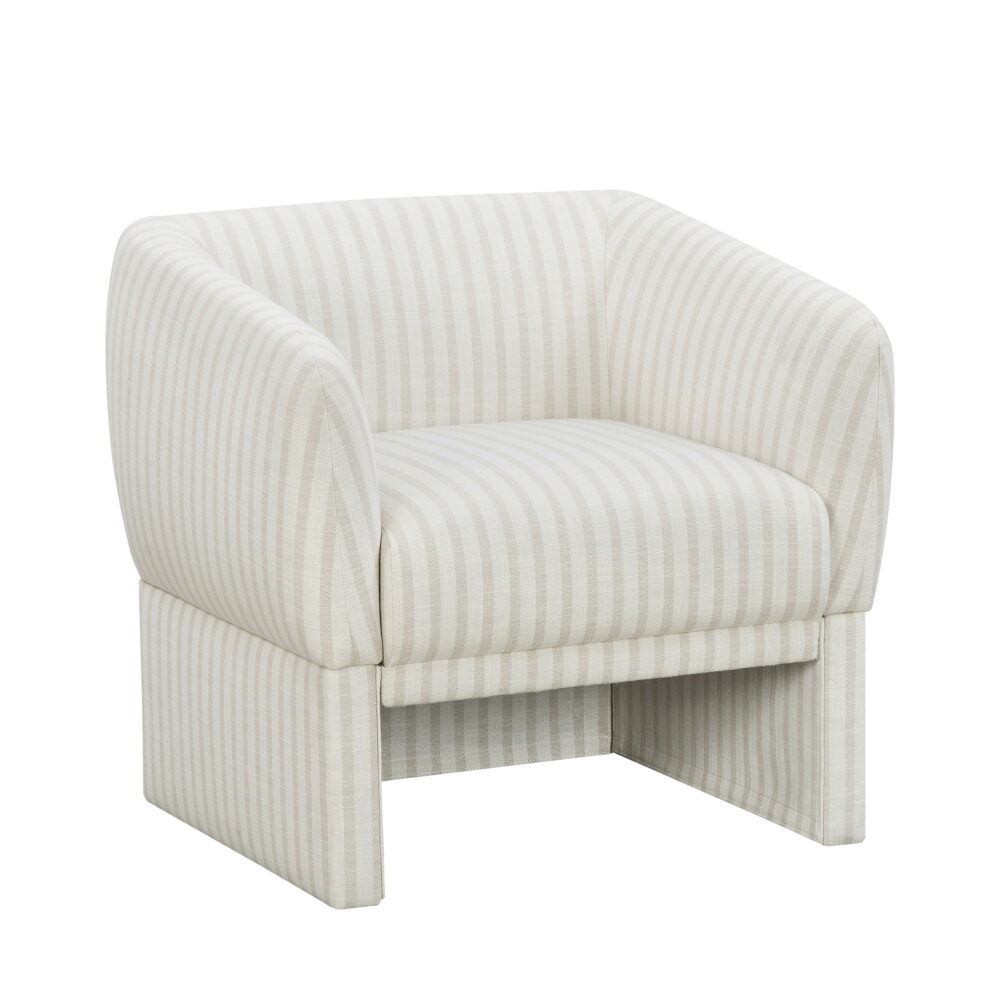 Beautiful Small Space Accent Chair by Drew Barrymore, Beige and White Linen - Image 2