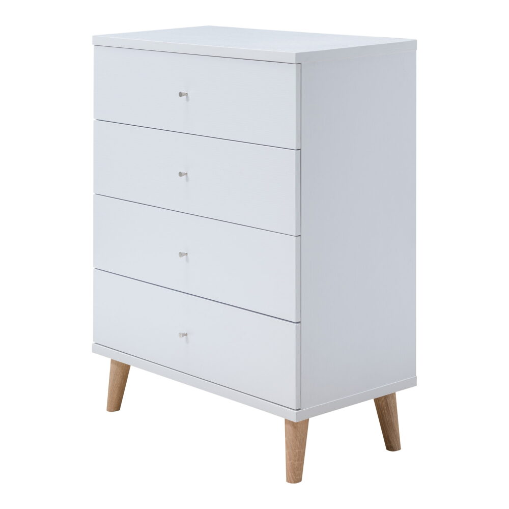 Furniture of America Nika Adult Modern 4-Drawer Wood Vertical Dresser, White - Image 6