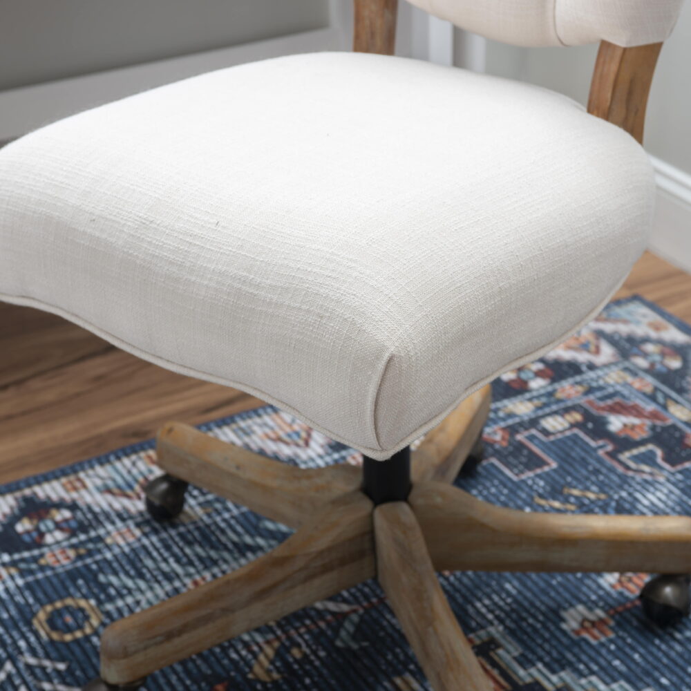 Linon Vinson Manager's Chair with Adjustable Height & Swivel, 275 lb. Capacity, Natural Fabric - Image 5