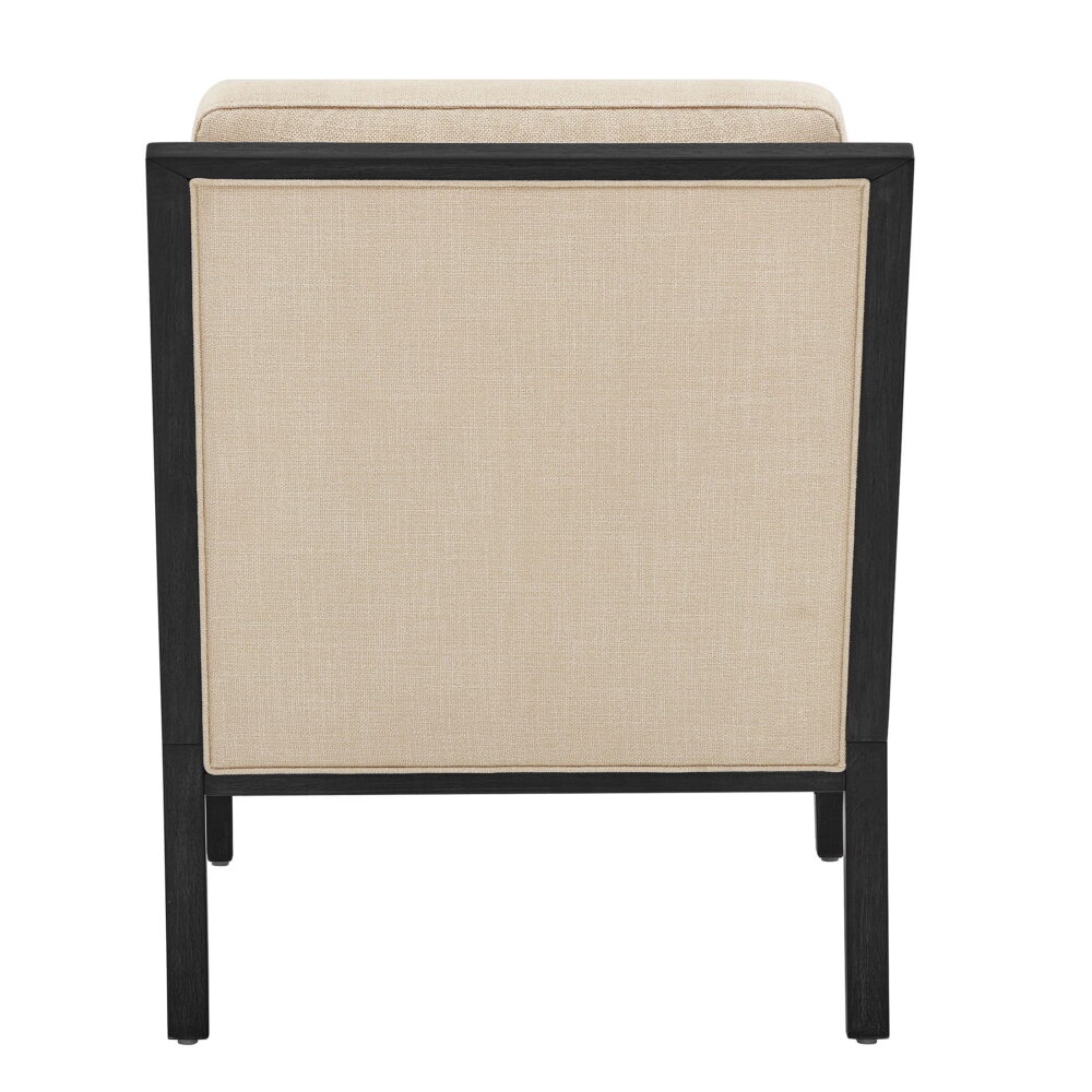 Better Homes & Gardens Windsor Linen Accent Chair, Espresso Wood - Image 3