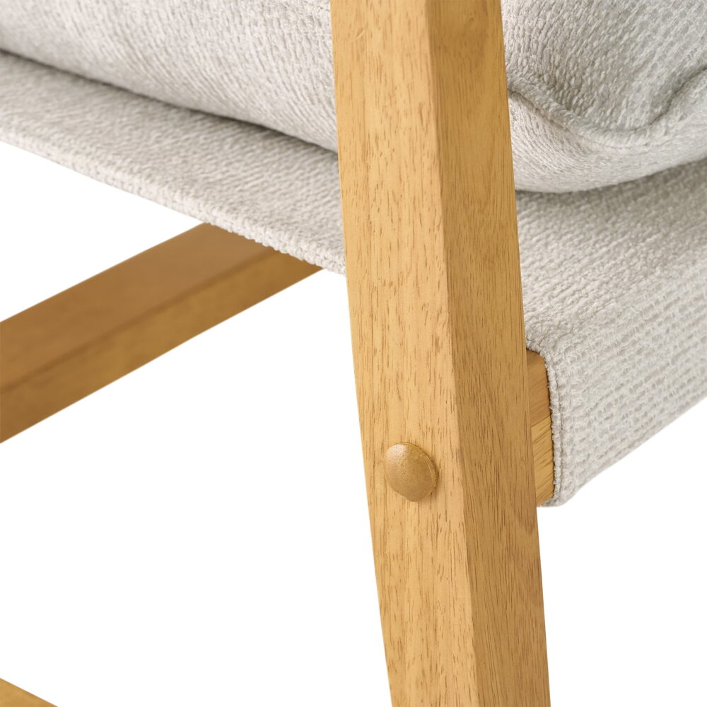 Better Homes & Gardens Wooden Ezra Sling Accent Chair, Cream Linen - Image 7