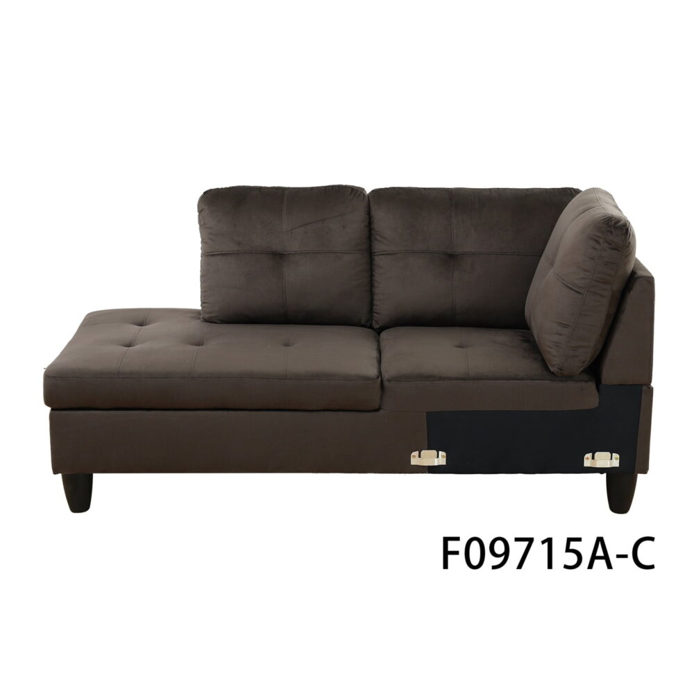 Hommoo Flannel Sectional Sofa Model Set, Modern 4-Seat Couches and Sofaes, L-Shaped Living Room Furniture Set, Light Brown(No Ottomans) - Image 5