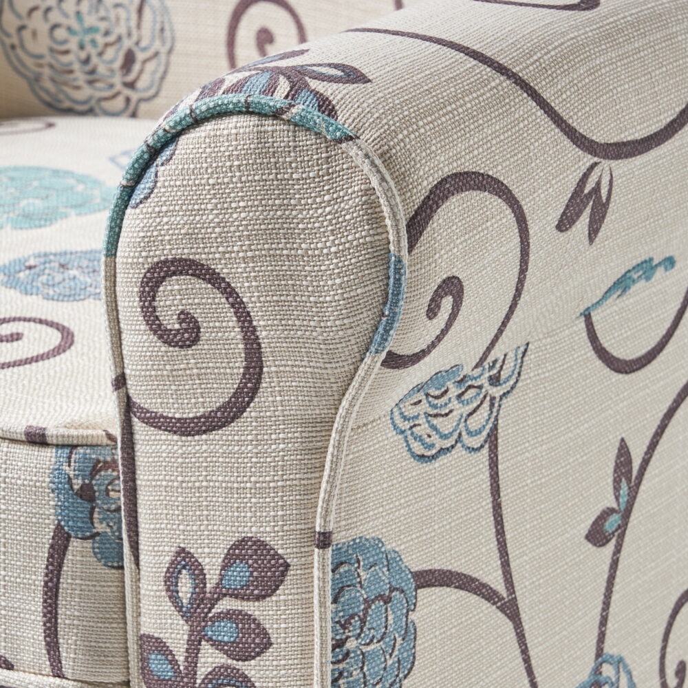 Desert Fields Hannah Fabric Club Chair, Blue and Beige - Image 6