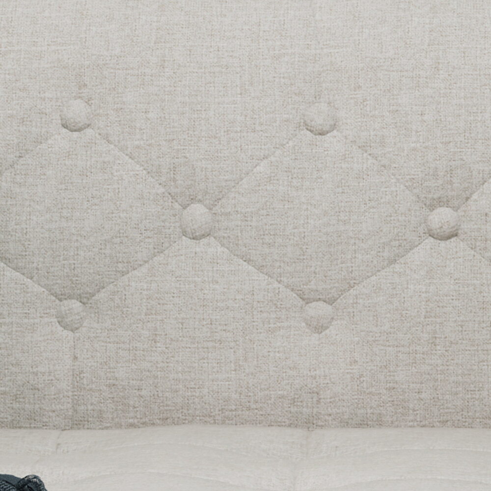 Noble House Orlando Mid Century Modern Tufted Fabric Sofa, Beige - Image 7