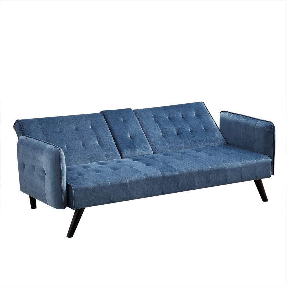 US Pride Furniture Beniamino 78'' Velvet Square Arm Sleeper, Twin Size - Image 4