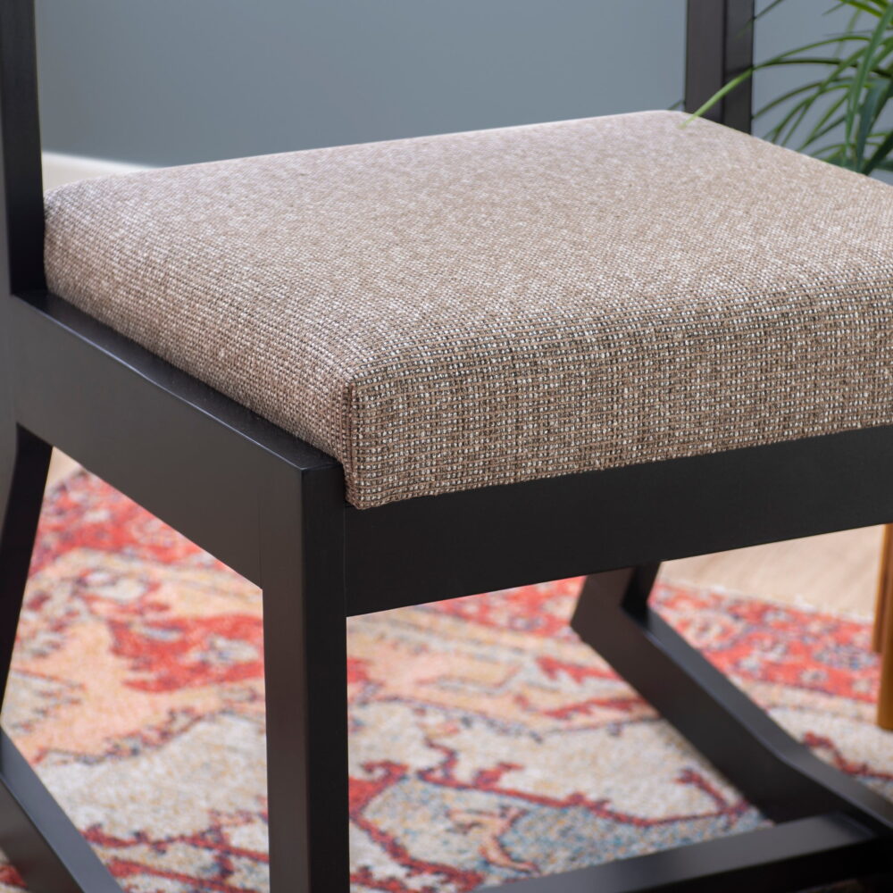 Linon Sutton Modern 2-Position Sled Base Lounge Chair, Beechwood with Stone Fabric - Image 3