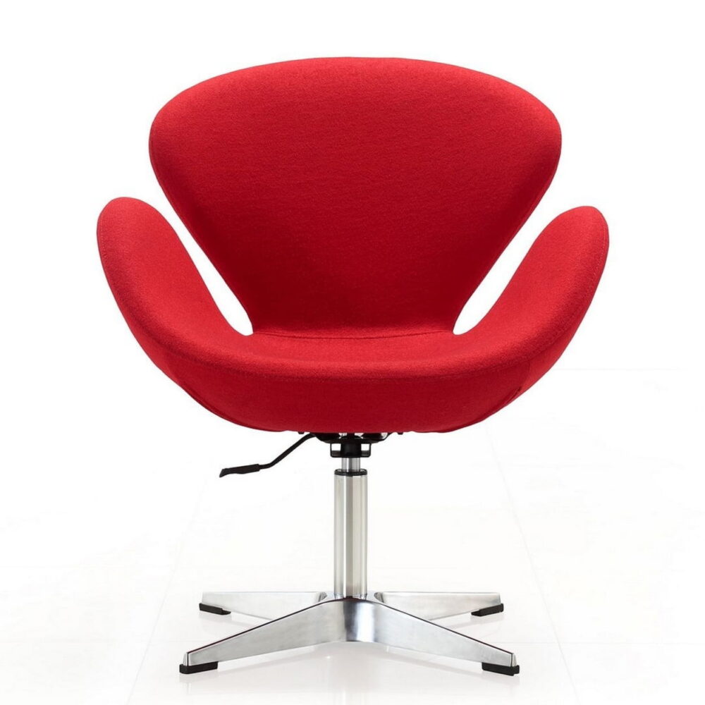 Manhattan Comfort Raspberry Fabric Height Adjustable Chair in Red - Image 3